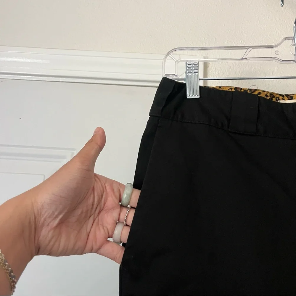 HERMAN MARKET black cotton‎ wide tapered leg cropped pants